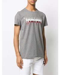 T-shirt à col rond imprimé gris Philipp Plein