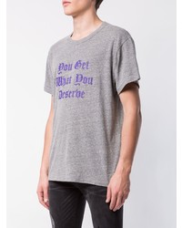 T-shirt à col rond imprimé gris Amiri