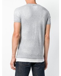 T-shirt à col rond imprimé gris DSQUARED2