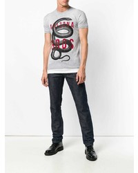 T-shirt à col rond imprimé gris DSQUARED2