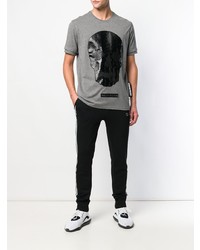 T-shirt à col rond imprimé gris Philipp Plein