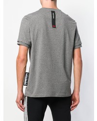 T-shirt à col rond imprimé gris Philipp Plein