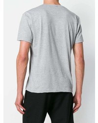 T-shirt à col rond imprimé gris Societe Anonyme