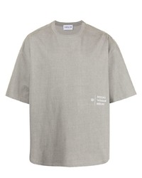 T-shirt à col rond imprimé gris Solid Homme