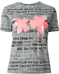 T-shirt à col rond imprimé gris Sonia Rykiel