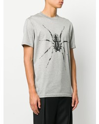 T-shirt à col rond imprimé gris Lanvin