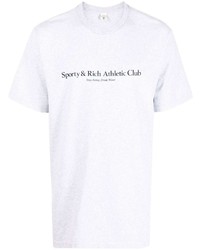 T-shirt à col rond imprimé gris Sporty & Rich