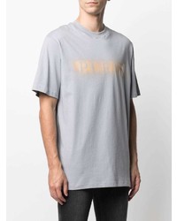 T-shirt à col rond imprimé gris Philipp Plein