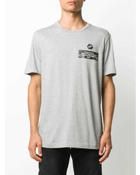 T-shirt à col rond imprimé gris Philipp Plein