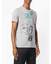 T-shirt à col rond imprimé gris Etro