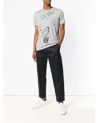 T-shirt à col rond imprimé gris Etro