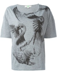 T-shirt à col rond imprimé gris Stella McCartney