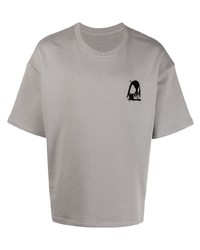 T-shirt à col rond imprimé gris Styland