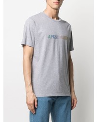 T-shirt à col rond imprimé gris A.P.C.