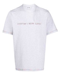 T-shirt à col rond imprimé gris Sunnei
