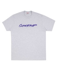 T-shirt à col rond imprimé gris Supreme