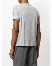 T-shirt à col rond imprimé gris Moncler Gamme Bleu
