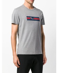 T-shirt à col rond imprimé gris Moncler