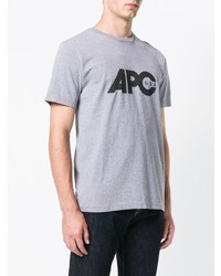 T-shirt à col rond imprimé gris A.P.C.