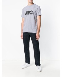 T-shirt à col rond imprimé gris A.P.C.