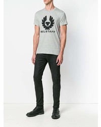 T-shirt à col rond imprimé gris Belstaff