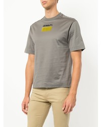 T-shirt à col rond imprimé gris Cerruti 1881