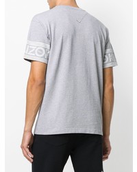 T-shirt à col rond imprimé gris Kenzo