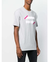 T-shirt à col rond imprimé gris Versus