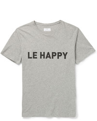 T-shirt à col rond imprimé gris