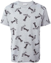 T-shirt à col rond imprimé gris