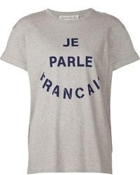 T-shirt à col rond imprimé gris