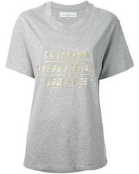 T-shirt à col rond imprimé gris