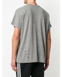 T-shirt à col rond imprimé gris Amiri