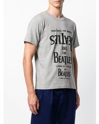 T-shirt à col rond imprimé gris The Beatles X Comme Des Garçons