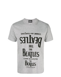 T-shirt à col rond imprimé gris The Beatles X Comme Des Garçons