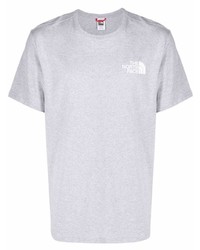 T-shirt à col rond imprimé gris The North Face