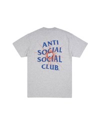 T-shirt à col rond imprimé gris Anti Social Social Club