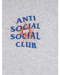 T-shirt à col rond imprimé gris Anti Social Social Club