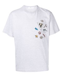 T-shirt à col rond imprimé gris Toga