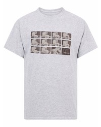 T-shirt à col rond imprimé gris Travis Scott
