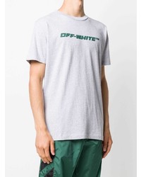 T-shirt à col rond imprimé gris Off-White