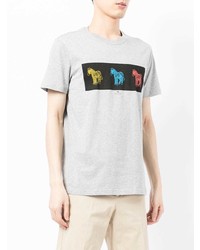 T-shirt à col rond imprimé gris PS Paul Smith