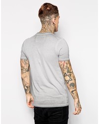 T-shirt à col rond imprimé gris True Religion