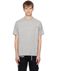 T-shirt à col rond imprimé gris Undercover