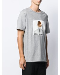 T-shirt à col rond imprimé gris Neil Barrett