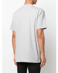 T-shirt à col rond imprimé gris John Richmond