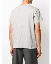 T-shirt à col rond imprimé gris Maison Margiela