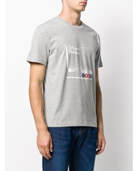 T-shirt à col rond imprimé gris Les Hommes Urban