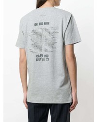T-shirt à col rond imprimé gris Rokh