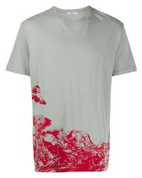T-shirt à col rond imprimé gris Valentino